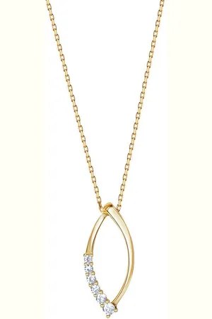 ELLEN K. Kette mit Anhänger 375/- Gelbgold bicolor Zirkonia