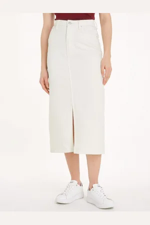 Tommy Hilfiger Bleistiftrock MIDI STRAIGHT SKIRT HW ECRU im 5-Pocket-Style