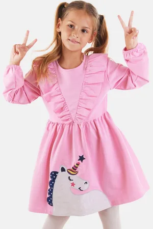 Denokids Shirtkleid Glitter Unicorn mit Einhorn-Applikation in Glitzerstoff