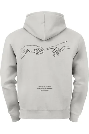 Neverless Hoodie ® Hoodie Backprint Herren Michelangelo Hände Line-Art-Print - Verkäufer: Akowi