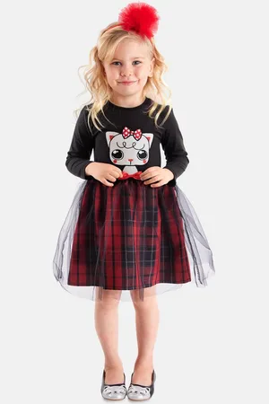 Denokids Sommerkleid Red Ribbon (2-tlg) mit Katzenaufdruck