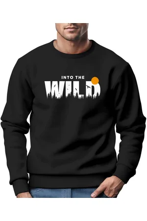 Neverless Sweatshirt Sweatshirt Herren Brustprint Bedruckt Into The Wild Schriftzug - Verkäufer: Akowi
