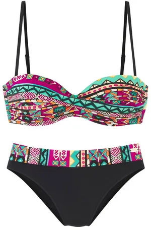 Buffalo Bügel-Bandeau-Bikini mit buntem Ethno-Print