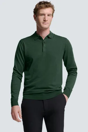 No Excess Rundhalspullover Langärmeliger Polo-Pullover