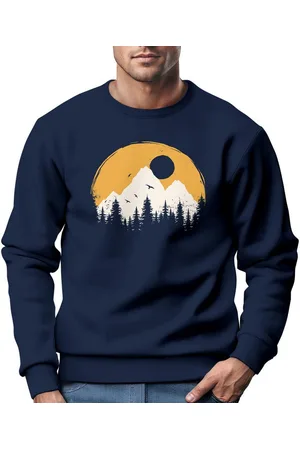 Neverless Sweatshirt Sweatshirt Herren Print Aufdruck Outdoor Natural Badge Logo Wandern - Verkäufer: Akowi