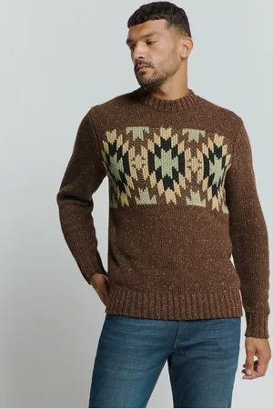No Excess Rundhalspullover Jacquard-Pullover mit Seide