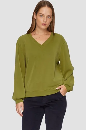 QS by s.Oliver Sweatshirt Scuba-Sweatshirt mit V-Ausschnitt Blende - Verkäufer: