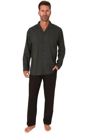 Normann Pyjama Herren Langarm Pyjama zum durchknöpfen, auch in Übergrössen - Verkäufer: Fairway