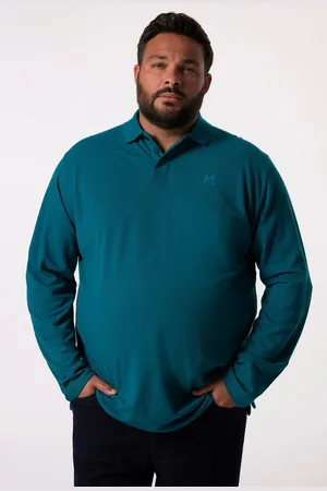 Men Plus Poloshirt Men+ Poloshirt Basic Piqué Langarm bis 8 XL - Verkäufer: Popken Fashion Group