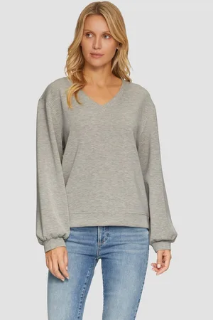QS by s.Oliver Sweatshirt Scuba-Sweatshirt mit V-Ausschnitt Blende - Verkäufer: