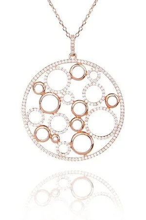 Karisma Kette mit Anhänger Roségold Damen Sterling Silber 925 Anhänger, Kreisen Halskette Weiss - Verkäufer: Schmuck