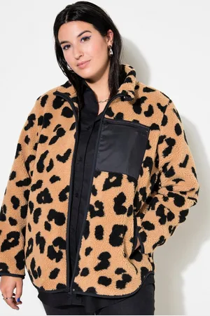 STUDIO UNTOLD Sommerjacke Teddyjacke Loose Shape Leomuster - Verkäufer: Popken Fashion Group