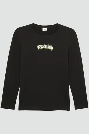QS by s.Oliver Langarmshirt Langarmshirt mit Frontprint - Verkäufer: