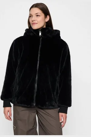 Covered Fellimitatjacke L60362CO abnehmbare Kapuze mit Knöpfen, innenliegender Stehkragen, Rippbündchen - Verkäufer: DealDate