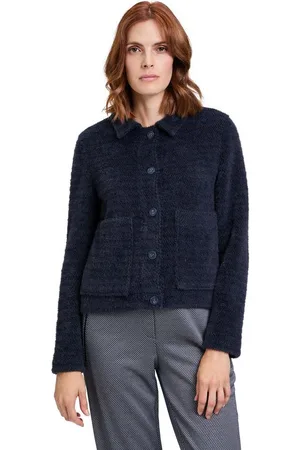 Betty & Co Sweatjacke Betty & Co Casual-Jacke mit Kragen Struktur