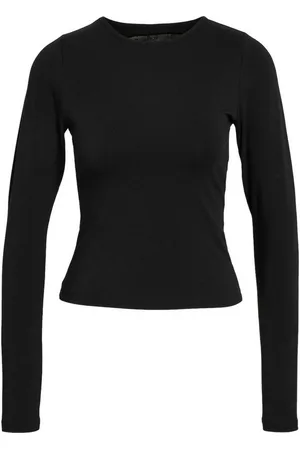 Noisy May Shirttop Top eng anliegend Langarm Rundhals Spitzen-Details NMASH L/S LACE BACK TOP VIP - Verkäufer: ARIZONAS