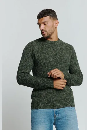 No Excess Rundhalspullover Farbiger Rippenpullover
