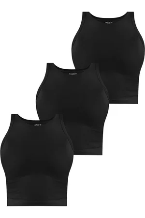 Janice Kurzarmshirt 3 x Damen crop Top hochgeschlossen Niah Kurzes Tanktop aus Baumwolle - Verkäufer: NORMANI
