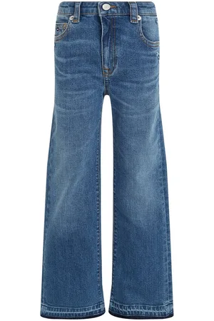 Tommy Hilfiger Weite Jeans GIRLFRIEND MID WASH in mittelblauer Waschung, mit Logo-Badge
