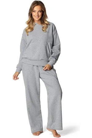 DKaren Freizeitanzug Damen Hausanzug Jogginganzug B8 Oversize (Set, 2-tlg), bestehend aus Kapuzenpullover & breite Jogginghose - Verkäufer: Makoma