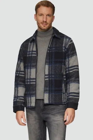QS by s.Oliver Allwetterjacke Karierte Hemdjacke aus Wollmix Blende - Verkäufer: