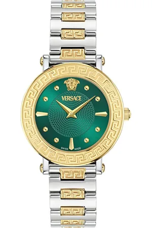VERSACE Quarzuhr GRECA SPHERE VE9C00424, Armbanduhr, Damenuhr, Swiss Made, Saphirglas, Edelstahlarmband, analog