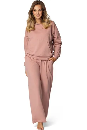 DKaren Freizeitanzug Damen Hausanzug Jogginganzug B8 Oversize (Set, 2-tlg), bestehend aus Kapuzenpullover & breite Jogginghose - Verkäufer: Makoma