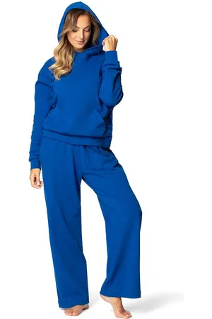 DKaren Freizeitanzug Damen Hausanzug Jogginganzug B8 Oversize (Set, 2-tlg), bestehend aus Kapuzenpullover & breite Jogginghose - Verkäufer: Makoma