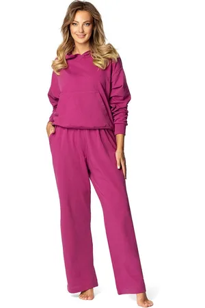DKaren Freizeitanzug Damen Hausanzug Jogginganzug B8 Oversize (Set, 2-tlg), bestehend aus Kapuzenpullover & breite Jogginghose - Verkäufer: Makoma