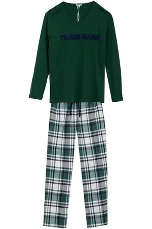 LOUIS & LOUISA Pyjama Herren Flanell Pyjama Traummann grün, 100% Baumwolle - Verkäufer: Louis und Louisa GmbH