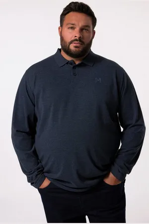Men Plus Poloshirt Men+ Poloshirt Basic Piqué Langarm bis 8 XL - Verkäufer: Popken Fashion Group