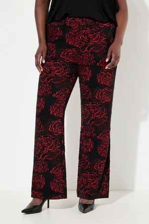 Ulla Popken Funktionshose Jacquard-Jerseyhose Blüten weites Bein Elastikbund - Verkäufer: Popken Fashion Group