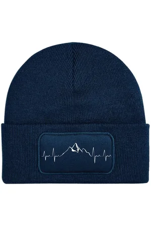 Youth Designz Beanie Heartbeat Mountain Wandern Berge Camping Unisex Beanie Mütze mit modischem Logo Motiv - Verkäufer: EmDa Trading GmbH