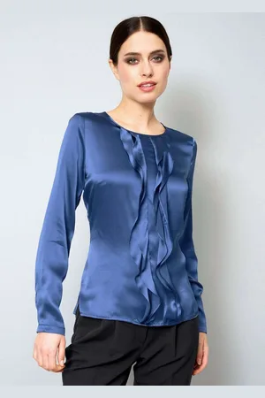 ALBA MODA Langarmbluse Seidenbluse mit Volants - Verkäufer: Premio Fashion GmbH