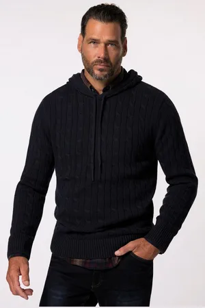 JP 1880 Rundhalspullover JP 1880 Hoodie Strick Zopfmuster Kapuze Pullover - Verkäufer: Popken Fashion Group