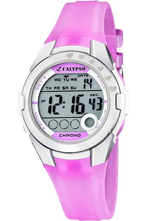 Calypso Digitaluhr Damenuhr K5571-3 - Lila Kunststoffband, Zifferblatt Digital, 38 mm K5571/3 - Verkäufer: Jäckle Uhrenhandel e.K.