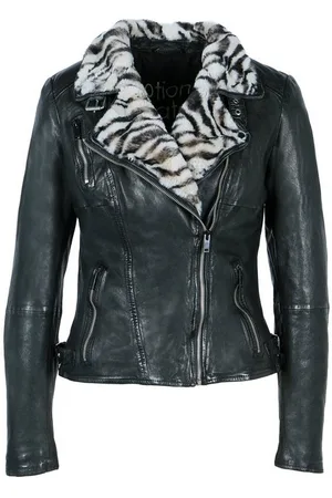 Freaky Nation Lederjacke »Winter Zebra-FN« kuscheliger Kunstfellbesatz am Kragen im Zebra-Look - Verkäufer: Lederjackenstore