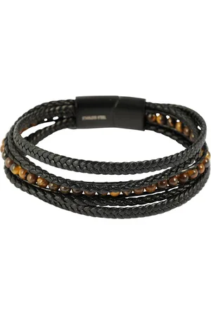 Akzent Armband Natan "Natan" 17 cm, Armband aus Lederimitat mit Tigerauge, VE-4 (Einzeln) - Verkäufer: Shaghafi GmbH