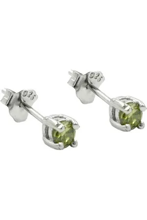 GALLAY Paar Ohrstecker Ohrring 3mm Glasstein oliv rhodiniert Silber 925 (1-tlg) - Verkäufer: Cats Collection
