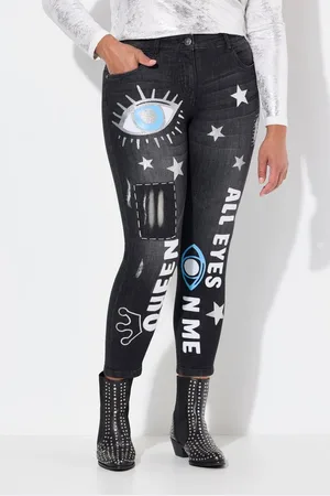 Angel of Style Regular-fit-Jeans Jeans WashOut modische Drucke 5-Pocket - Verkäufer: Popken Fashion Group
