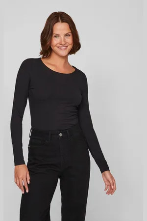 VILA Langarmshirt VINORA L/S O-NECK TOP - NOOS