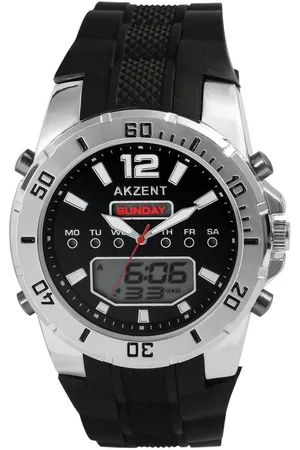 Akzent Quarzuhr 2420025 Analog-Digital Herrenuhr mit Silikonarmband - Verkäufer: Shaghafi GmbH