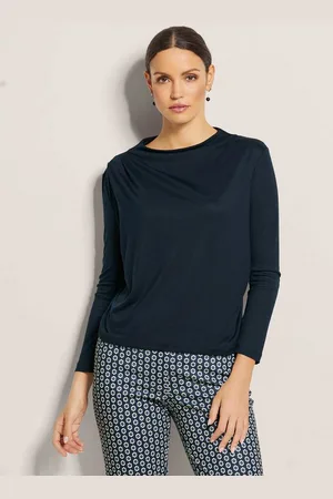 Madeleine Langarmshirt Langarm-Shirt mit Wasserfallkragen - Verkäufer: Premio Fashion GmbH