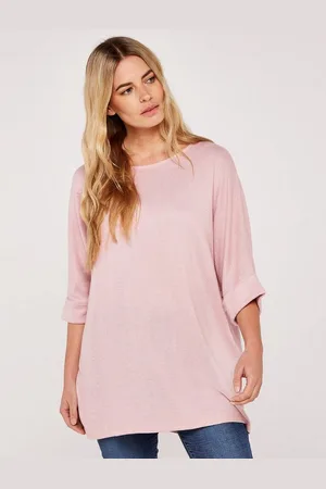 Apricot Rundhalsshirt Longshirt, (1-tlg) mit Fledermausärmeln - Verkäufer: