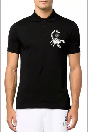 Philipp Plein Poloshirt Slim fit ikonische PP Hexagon Logo,gewebter Rippenkragen Bündchen - Verkäufer: eldigo