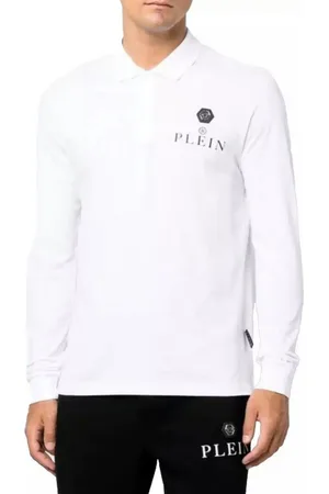 Philipp Plein Langarm-Poloshirt ikonische PP-Hexagon-Patch - Verkäufer: eldigo
