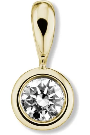 vivance collection Kettenanhänger 0.2 ct Diamant Brillant Zarge Anhänger aus 585 Gelbgold, Damen Gold Schmuck Zarge