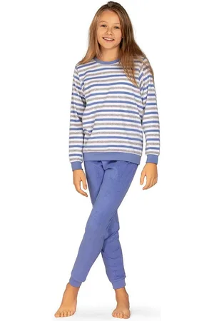 Comtessa Schlafanzug Comte Kids (Set, 2 tlg., 2-teilig) Mädchen Pyjama Frottee lang Langarm Baumwolle Ringel - Verkäufer: chic4home