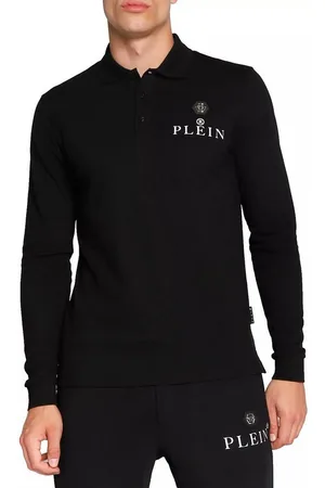 Philipp Plein Langarm-Poloshirt ikonische PP-Hexagon-Patch - Verkäufer: eldigo