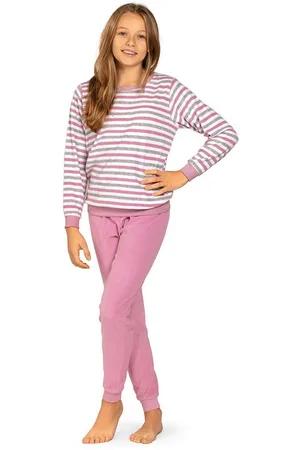 Comtessa Schlafanzug Comte Kids (Set, 2 tlg., 2-teilig) Mädchen Pyjama Frottee lang Langarm Baumwolle Ringel - Verkäufer: chic4home